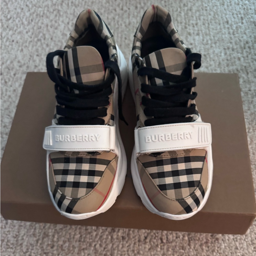 Burberry Women’s Regis Check Trainer Sneakers